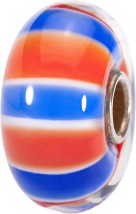 Trollbeads Womens Uk Colors Glass Bead Charm In Blue/ Orange