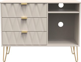 Welcome Furniture Glitz Ready Assembled 3 Drawer TV Unit in Kashmir Matt - Welcome Furniture | TJ Hughes