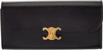 Celine Triomphe Large Leather Continental Wallet