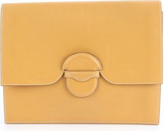 Hermès Beige Leather Clutch Bag Pouch (Pre-Owned)