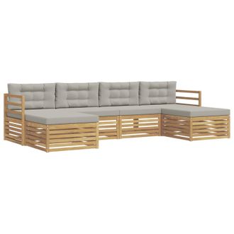 vidaXL Conjunto De Sof&aacute;s De Exterior 6 Pcs Blanco Y Gris Claro Vidaxl