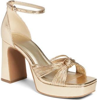 BP. Harlow Ankle Strap Platform Sandal in Gold Light Metallic at Nordstrom, Size 8.5