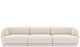 BLOOMINGLOFT 3-Sitzer Designsofa Miley - mit Samtbezug Soft Beige