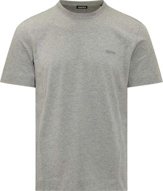 Ermenegildo Zegna Grey Crew Neck T-Shirt
