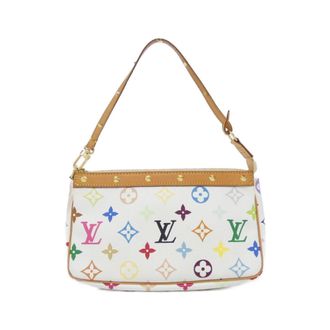 Louis Vuitton Multi-Color White Coated Canvas Pochette Pouch (Pre-Owned)