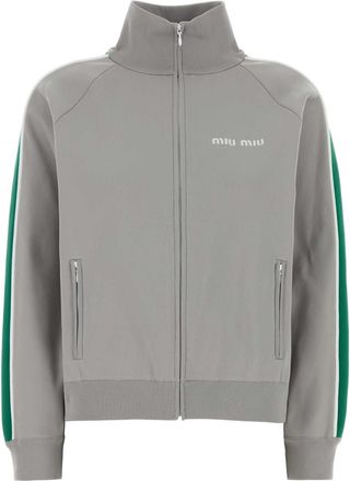Miu Miu Light Grey Tech Fabric Sweatshirt