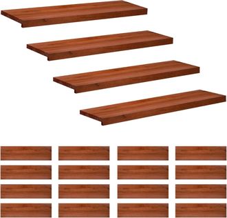 vidaXL Alfombras Para Escalones 20 Uds. 100 X 25 X 2 Cm Marr&oacute;n Vidaxl