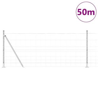Berkfield Home Soft Field Fence 1x50 m Galvanised Steel in Silver