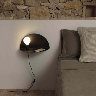 Faro Barcelona Nit Aplique De Pared Izquierdo Negro 01004