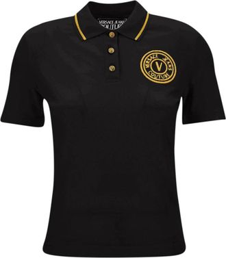Versace Jeans Couture T-shirts en Polos - Dames - Polos - Zwart - XS - Katoen - Tops