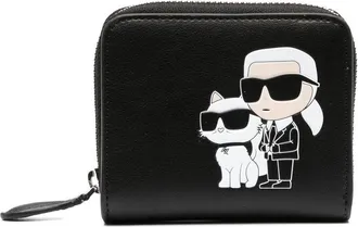 Karl Lagerfeld Ikonik Karl leather purse - women - Calf Leather/Polyester - One Size - Black