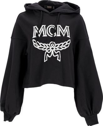 MCM Womens Logo Hoodie - Black Cotton - Size X-Small