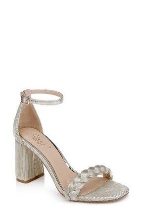 Badgley Mischka Shea Ankle Strap Sandal in Champagne Gold at Nordstrom Rack, Size 8.5