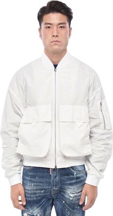 Dsquared2 White Solid Bomber Jacket