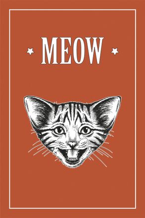 Queence Leinwandbild »Katze MEOW« Katze Katzen Katzenbilder Kunst Modern Schriftzug Tiere Premium-Leinwandstoff, Handarbeit aus Deutschland