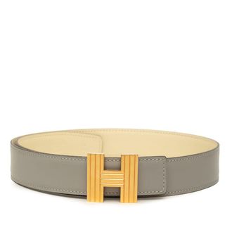 Herm&egrave;s Pre-owned Hermes Box Calf Cadena H Reversible Belt Ladies HZTUFGPM4IIILY12