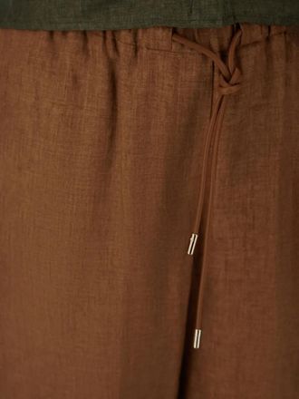 Herno Drawstring Waist Linen Trousers - Brown