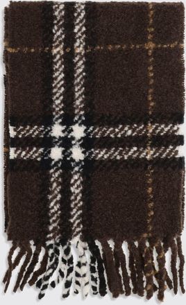 Burberry Fringed Check Scarf in Alpaca and Merino Wool Blend