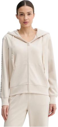 Guess Hoodies & sweatvesten, Dames, Beige, XS, Polyester, Logo tape sweatshirt