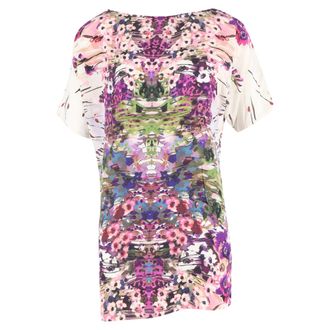 Theia Floral Printed Blouse in Multicolor Silk