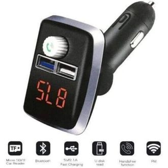 Trade Shop Trade Shop - Trasmettitore Fm Auto Bluetooth Q-b67 Vivavoce Lettore Mp3 Caricatore Usb Doppio