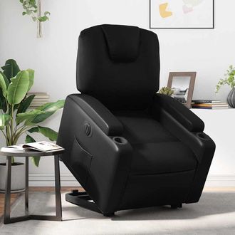 vidaXL Vidaxl - Sill&oacute;n Reclinable Y Elevable El&eacute;ctrico Cuero Sint&eacute;tico Negro