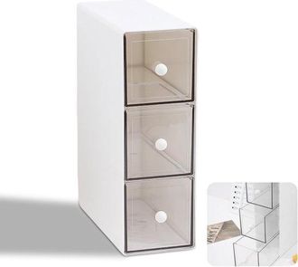 OEM Caja Para T&eacute; Con 3 Cajones - Organizador De Bolsitas De T&eacute; - Organizador De Cocina - Dise&ntilde;o Transparente - 23 X 17 X 8 Cm