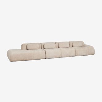 Sklum Sof&aacute; Modular Esquinero De 4 Piezas Con Div&aacute;n Izquierdo En Chenilla Envasado Al Vac&iacute;o Merida Sklum