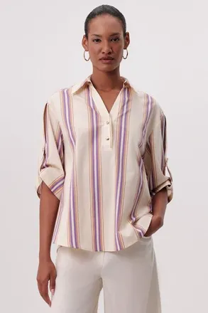 Exquise Melissa Short Sleeve Blouse in Multi Color at Nordstrom, Size X-Small
