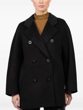 Lara double-breasted coat - Zwart