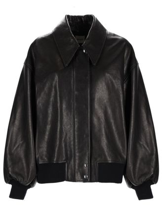Khaite Black Solid Shirt Collar Jacket