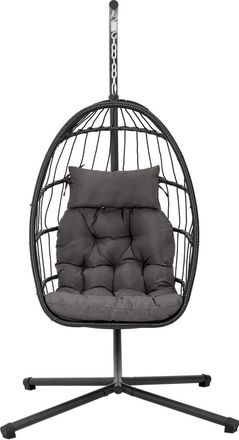 Living and Home Hanging Chair with Stand and Cushion for Indoor and Outdoor
