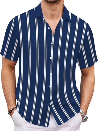 Generic Mens Hawaiian Shirt Short Sleeve Casual Summer Beach Aloha Shirt Floral Button Down Tropical Hawaii Shirts (UK, Alpha, L, Regular, Regular, 9)