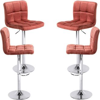 Regalos Miguel Packs Taburetes Cocina - Pack 4 Taburetes Casper Terciopelo - Rosa