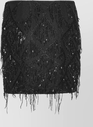 Rotate mini skirt with fringe and sequins