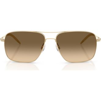 Oliver Peoples Clifton 54mm Gradient Aviator Sunglasses in Gold /Moss Gradient at Nordstrom
