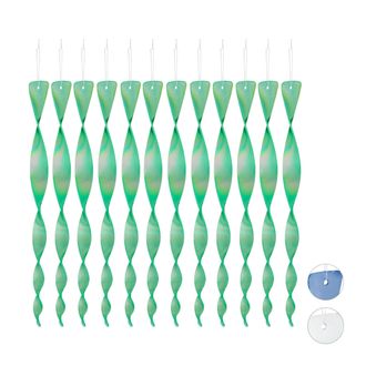 Relaxdays Relaxdays - 120 Espirales Repelentes Aves, Ahuyentadores Aves Reflectantes, Balc&oacute;n Y Jard&iacute;n, Espantap&aacute;jaros, 40 Cm, Verde