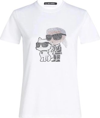 Karl Lagerfeld T-shirt Ikon Rs - Dames - T-shirts - Wit - S - Tops