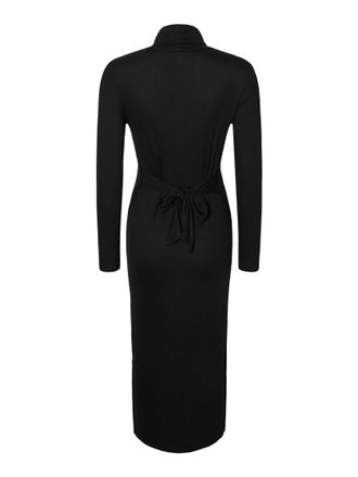 Mama Licious Umstandskleid MAMALICIOUS MLLEVY LS ROLLNECK JRS MIDI DRESS NOOS, Damen, Gr. XL, N-Gr, schwarz, Jersey, Obermaterial: 95% Modal (TENCEL), 5% Elasthan,