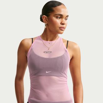 Nike Womens Nike Sportswear Tight Sheer Tank Top in Pink | IU2647-621