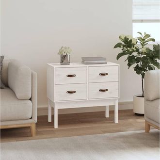 vidaXL Mueble Consola De Madera Maciza De Pino Blanco 90x40x78 Cm Vidaxl