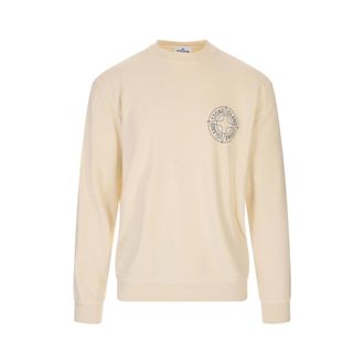 Stone Island Sweatshirts, male, White, Size: 2XL Crewneck Sweatshirt