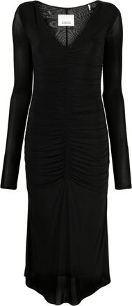 Isabel Marant Laly ruched jersey dress - women - Viscose/Elastane - 40 - Black