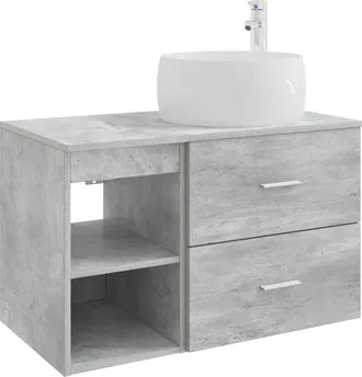 vidaXL Juego De Muebles De Ba&ntilde;o 2 Uds. Gris Hormig&oacute;n Vidaxl