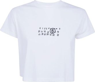 Maison Margiela T-shirt in Cotone con Stampa Numerica - - Tops - Donna - Bianco - M