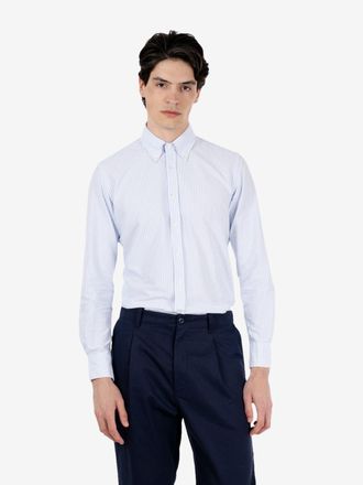 Xacus Camicia Oxford a righe azzurra