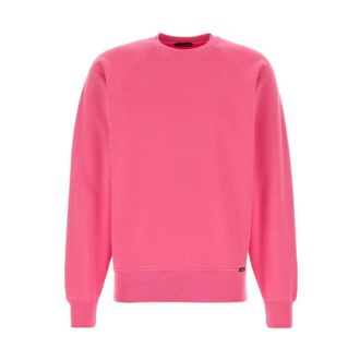 Tom Ford Sweatshirts, male, Pink, Size: XL Cotton Crew Neck Sweatshirt