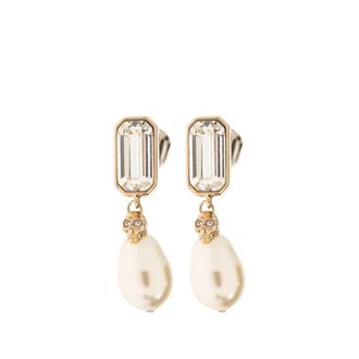 Alexander McQueen Skull & Crystal Earrings - Dames - Oorbellen - Geel - ONE Size - Accessoires