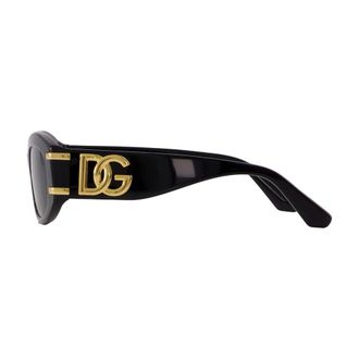 Dolce & Gabbana 0DG4502 Oval Acetate Sunglasses - Black