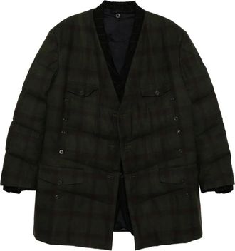 Yohji Yamamoto Madras-geruite blazer - Groen